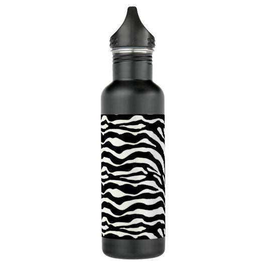 Wild Animal Print, Zebra in zwart-wit Waterfles (Links)