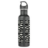 Wild Animal Print, Zebra in zwart-wit Waterfles (Achterkant)