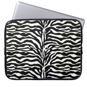 Wild Animal Print, Zebra in zwarte en witte laptop Laptop Sleeve