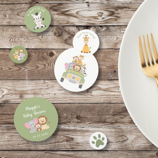 Wild Animal Safari Baby Jongen Douche Confetti