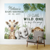 Wild Animal Safari Baby shower Achtergrond Wandkleed (In Situ (horizontaal))