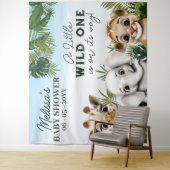 Wild Animal Safari Baby shower Achtergrond Wandkleed (In situ)