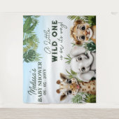 Wild Animal Safari Baby shower Achtergrond Wandkleed (Voorkant)
