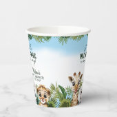 Wild Animal Safari Baby shower Papieren Bekers (Links)