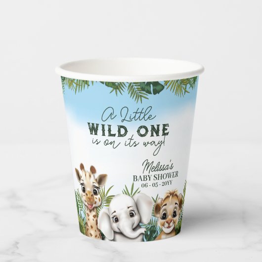 Wild Animal Safari Baby shower Papieren Bekers (Voorkant)