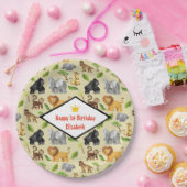 Wild Animal Safari Oerwoud Patroon Verjaardag Papieren Bordje (Feest)