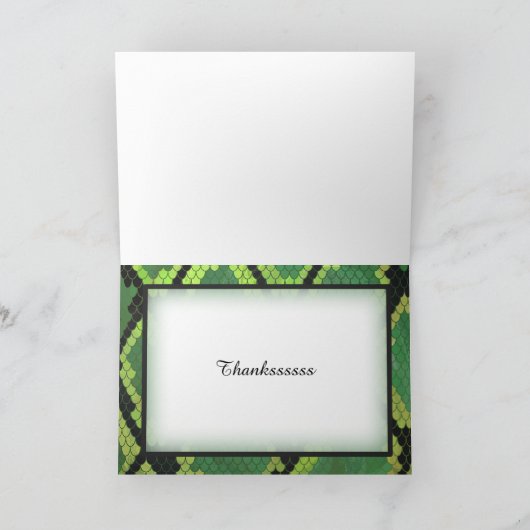 Wild Animal Snake Hartelijk dank Bedankkaart (Binnen)