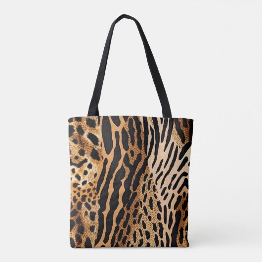 Wild Animal SpotteD Assymetrisch Patroon Ontwerp 1 Tote Bag (Achterkant)