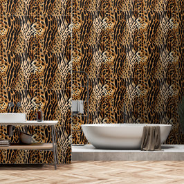 Wild Animal Spotted Asymmetric Print Design 1 Behang