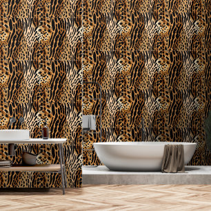 Wild Animal Spotted Asymmetric Print Design 1 Behang