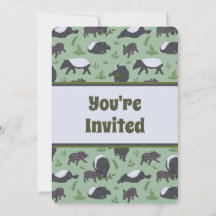 Wild Animal Tapirs Uitnodiging voor verjaardagsfee