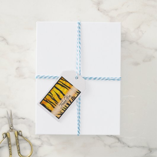 Wild Animal Tiger Stripe Hartelijk dank Cadeaulabel (Met Touw)