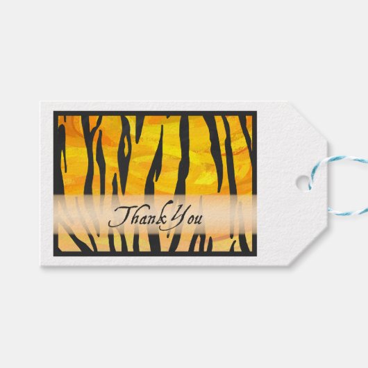Wild Animal Tiger Stripe Hartelijk dank Cadeaulabel (Voorkant (Horizontaal))