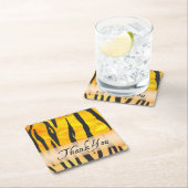 Wild Animal Tiger Stripe Hartelijk dank Kartonnen Onderzetters (Insitu)