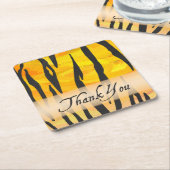 Wild Animal Tiger Stripe Hartelijk dank Kartonnen Onderzetters (Schuin)