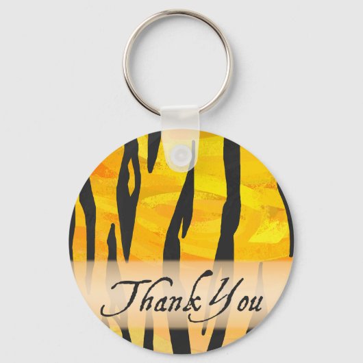 Wild Animal Tiger Stripe Hartelijk dank Sleutelhanger (Voorkant)