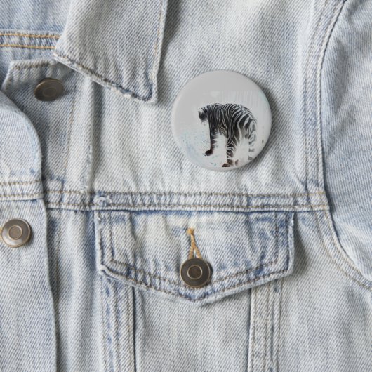Wild Animal White Tiger Ronde Button 5,7 Cm (In situ)