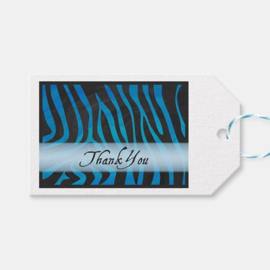 Wild Animal Zebra Pattern Dank je Cadeaulabel (Voorkant (Horizontaal))