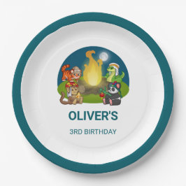 Wild Animals Jungle Night Camping Birthday Party  Papieren Bordje