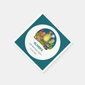 Wild Animals Jungle Night Camping Birthday Party  Servet (Hoek)