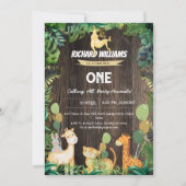 Wild Animals oerwoud Thema Kinder safari Verjaarda Kaart (Voorkant)