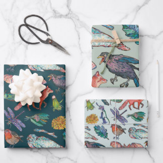 Wild Animals of Ireland Groen Wrapping Paper Set
