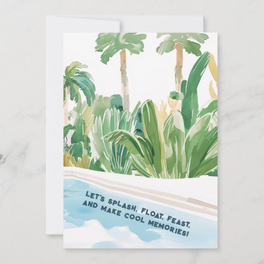 Wild Animals Pool Party Verjaardag Uitnodiging (Achterkant)