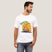 Wild Animals Silhouette Tree Nature Art T-shirt (Voorkant volledig)