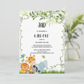 WILD ANIMALS verjaardagsuitnodigingen Kaart (Staand voorkant)