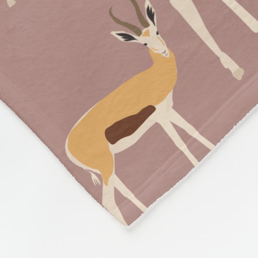 Wild Antelope Animal Pattern Fleece Deken (Hoek)