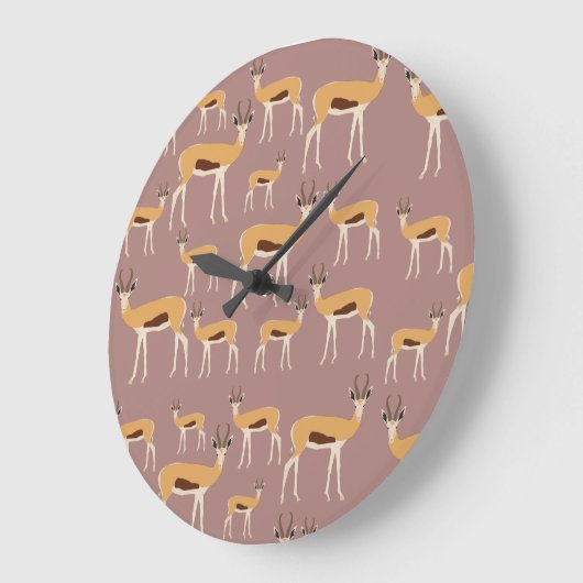 Wild Antelope Animal Pattern Grote Klok (Hoek)