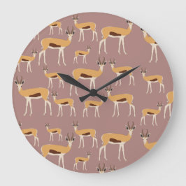 Wild Antelope Animal Pattern Grote Klok