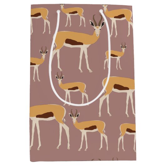 Wild Antelope Animal Pattern Medium Cadeauzakje (Voorkant)
