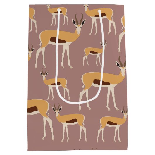 Wild Antelope Animal Pattern Medium Cadeauzakje (Achterkant)
