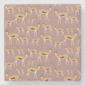 Wild Antelope Animal Pattern Stenen Onderzetter (Voorkant)