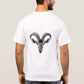 Wild Antelope Head Zwart-wit T-shirt (Achterkant)