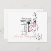 Wild Apple | Arc De Triomphe - Girly Sketch Briefkaart (Voorkant / Achterkant)