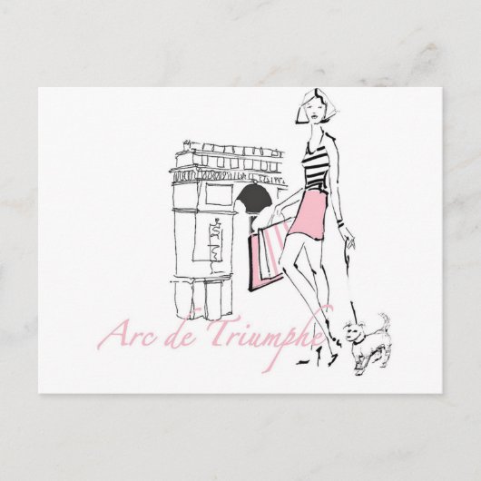 Wild Apple | Arc De Triomphe - Girly Sketch Briefkaart (Voorkant)