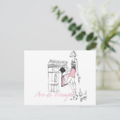 Wild Apple | Arc De Triomphe - Girly Sketch Briefkaart (Staand voorkant)