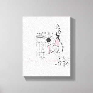 Wild Apple   Arc De Triomphe - Girly Sketch Canvas Afdruk