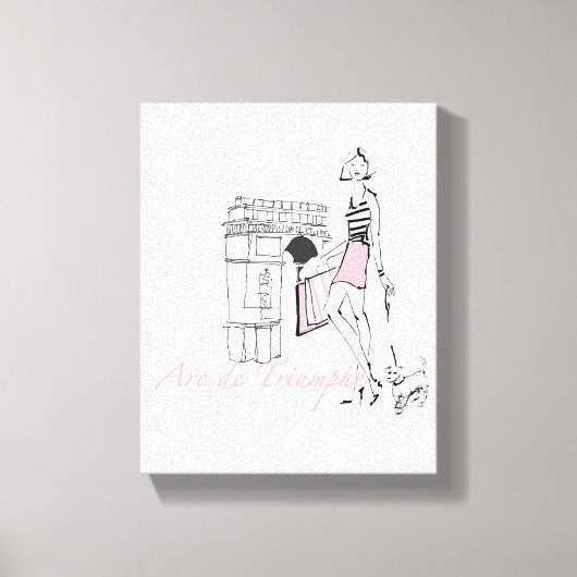 Wild Apple | Arc De Triomphe - Girly Sketch Canvas Afdruk (Voorkant)