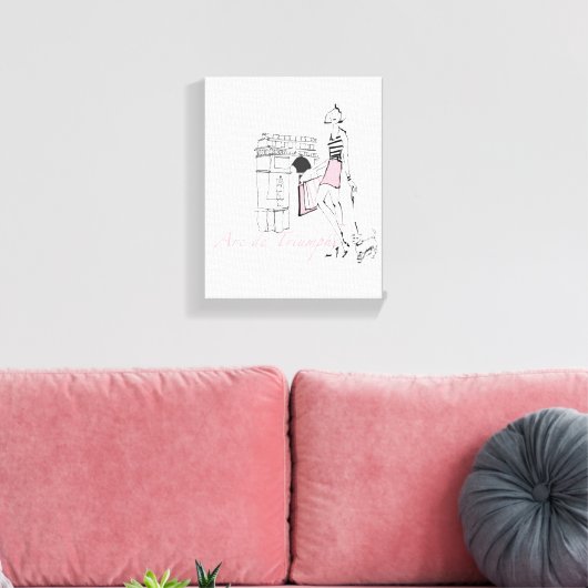 Wild Apple | Arc De Triomphe - Girly Sketch Canvas Afdruk (Insitu (Woonkamer))