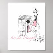 Wild Apple | Arc De Triomphe - Girly Sketch Poster (Voorkant)