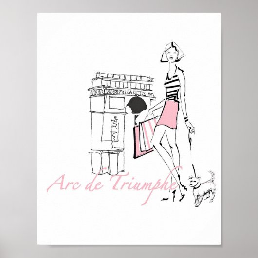 Wild Apple | Arc De Triomphe - Girly Sketch Poster (Voorkant)