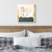 Wild Apple | Boek met grote Mode - gestreept Canvas Afdruk (Insitu (Slaapkamer))