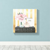 Wild Apple | Boek met grote Mode - gestreept Canvas Afdruk (Insitu (Houten vloer))