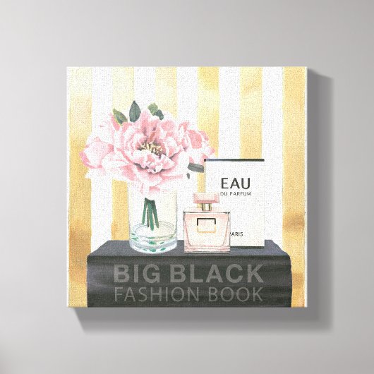 Wild Apple | Boek met grote Mode - gestreept Canvas Afdruk (Voorkant)