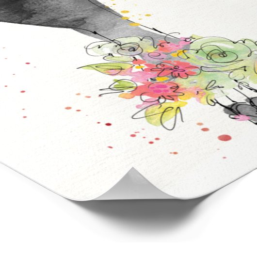 Wild Apple | Chic Floral Dress Sketch Poster (Hoek)