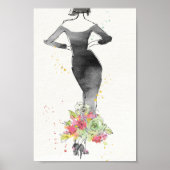 Wild Apple | Chic Floral Dress Sketch Poster (Voorkant)
