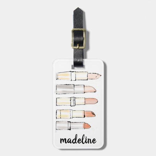 Wild Apple | Colorful Modern Lipstick-schets Bagagelabel (Voorkant verticaal)